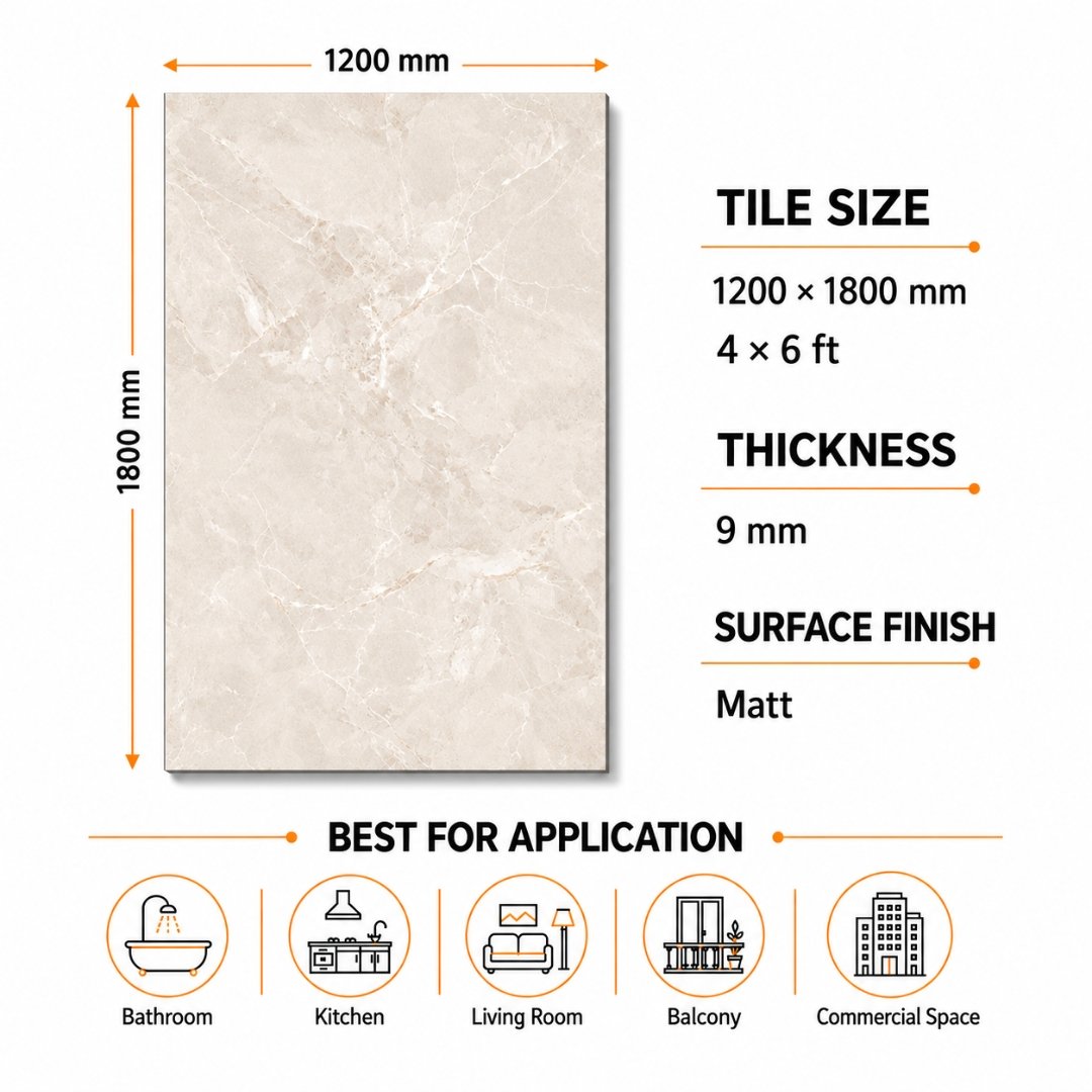 RSC - LUCA CREMA, marble-look wall tile for bathroom (view 6)